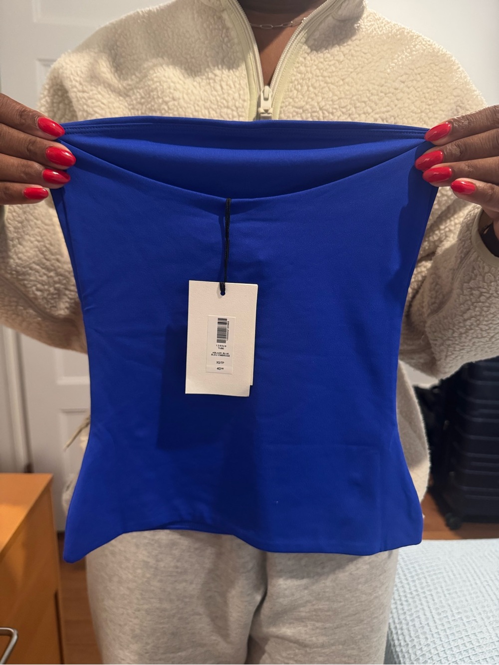 Aritzia Strapless Bandeau Top - Cobalt Blue - Picture 4 of 4